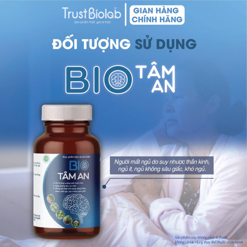 Thực phẩm bảo vệ sức khỏe Bio Tâm An Hỗ trợ tăng cường tuần hoàn máu, Dưỡng tâm, an thần, giảm căng thẳng Stress, mất ngủ