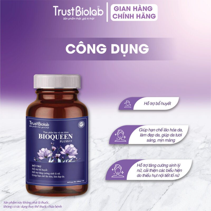 Thực phẩm bảo vệ sức khỏe Bioqueen pluss++ Hỗ trợ bổ máu huyết, Hỗ trợ tăng cường sinh lý nữ, Giúp hạn chế lão hóa, làm đẹp da