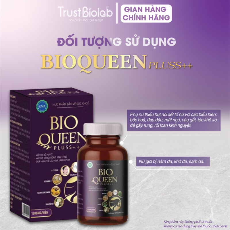 Thực phẩm bảo vệ sức khỏe Bioqueen pluss++ Hỗ trợ bổ máu huyết, Hỗ trợ tăng cường sinh lý nữ, Giúp hạn chế lão hóa, làm đẹp da