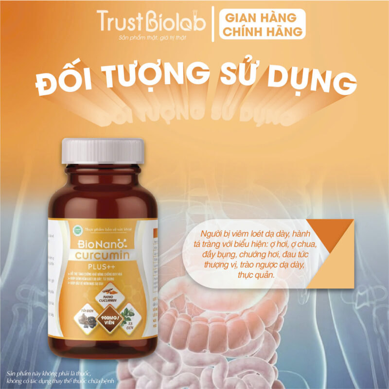 Thực phẩm bảo vệ sức khỏe Bionanocurcumin pluss++ 900mg/1 viên Cao Tỏi đen, Cao Xạ đen, Cao Linh Chi
