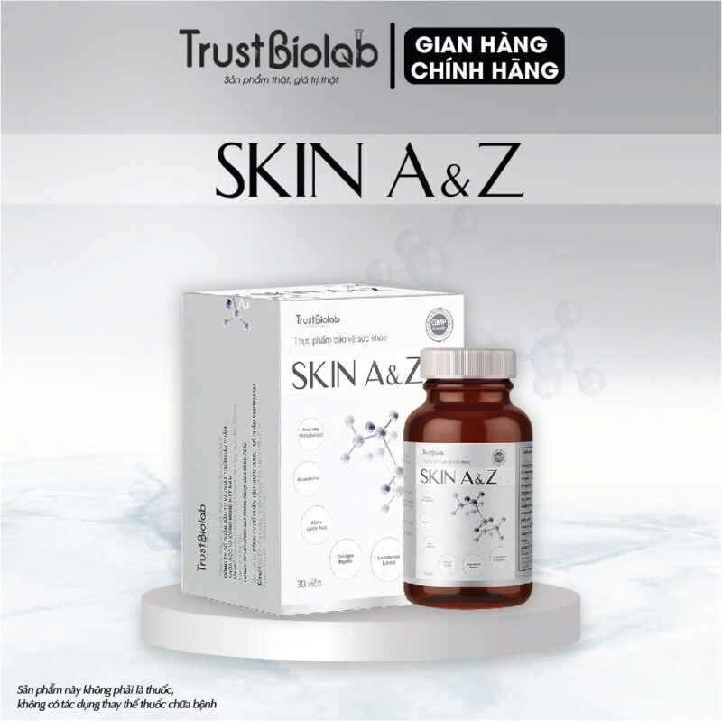 Thực phẩm bảo vệ sức khỏe Viên uống đẹp da Skin A&Z Hỗ trợ làm sáng đẹp da, tăng đàn hồi, tăng độ ẩm. Hỗ trợ giảm các triệu chứng nám sạm da, nhăn da, khô da.