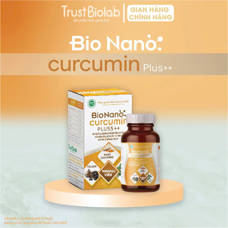 Thực phẩm bảo vệ sức khỏe Bionanocurcumin pluss++ 900mg/1 viên Cao Tỏi đen, Cao Xạ đen, Cao Linh Chi
