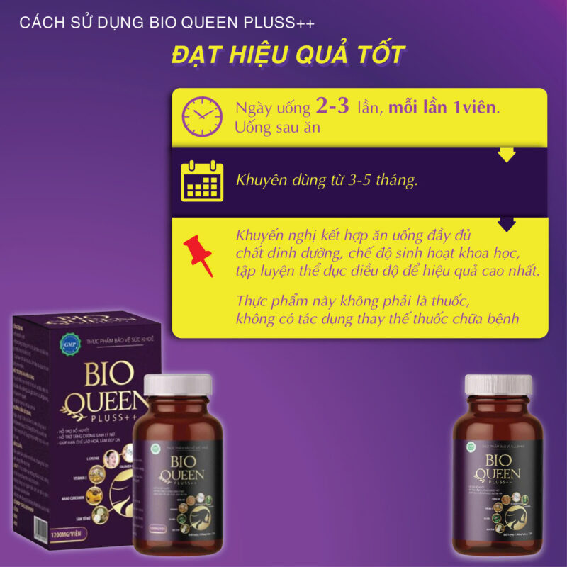 Thực phẩm bảo vệ sức khỏe Bioqueen pluss++ Hỗ trợ bổ máu huyết, Hỗ trợ tăng cường sinh lý nữ, Giúp hạn chế lão hóa, làm đẹp da