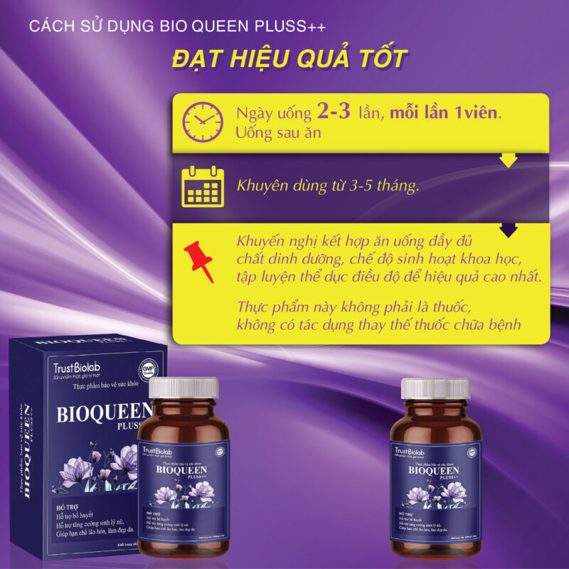 Thực phẩm bảo vệ sức khỏe Bioqueen pluss++ Hỗ trợ bổ máu huyết, Hỗ trợ tăng cường sinh lý nữ, Giúp hạn chế lão hóa, làm đẹp da