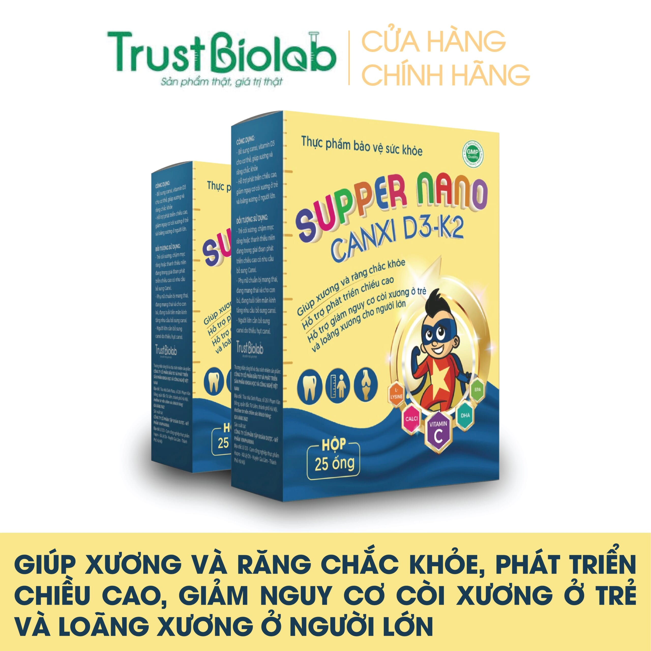 Chăm sóc sức khỏe xương cho bé với Supper Nano Canxi D3K2