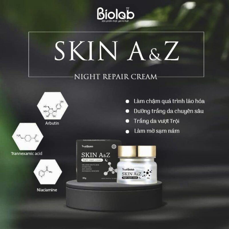 KEM DƯỠNG ĐÊM CHUYÊN SÂU SKIN A&Z Night repair cream Cấp nước, dưỡng trắng, mờ nám sạm, ngừa lão hóa chuyên sâu