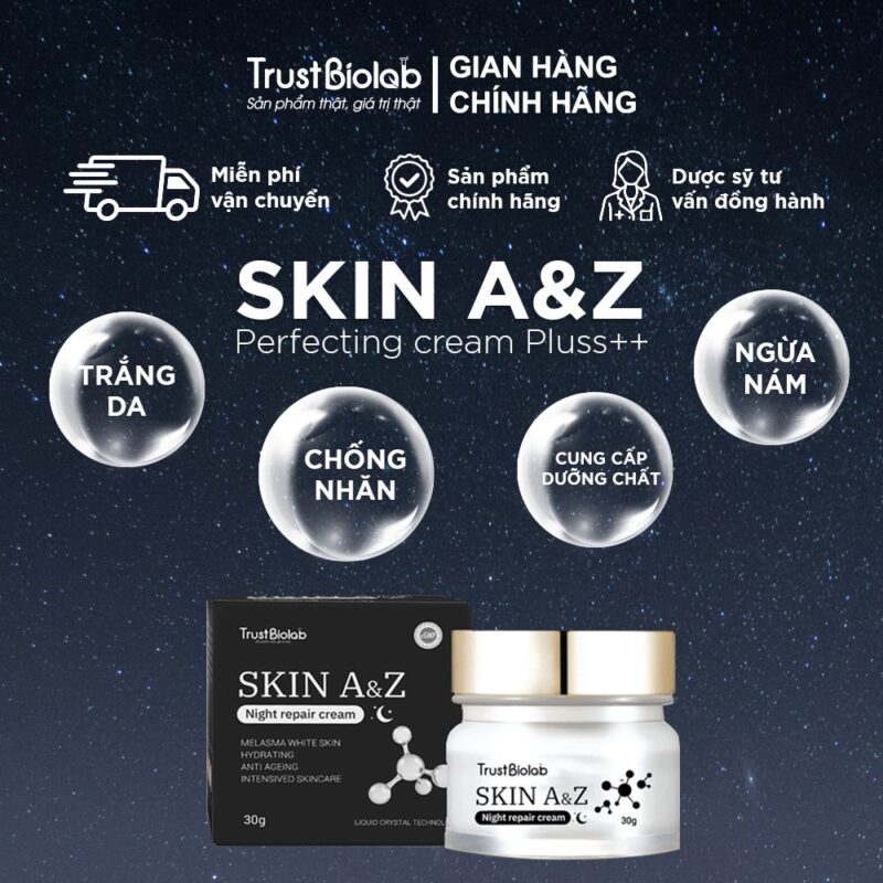 KEM DƯỠNG ĐÊM CHUYÊN SÂU SKIN A&Z Night repair cream Cấp nước, dưỡng trắng, mờ nám sạm, ngừa lão hóa chuyên sâu