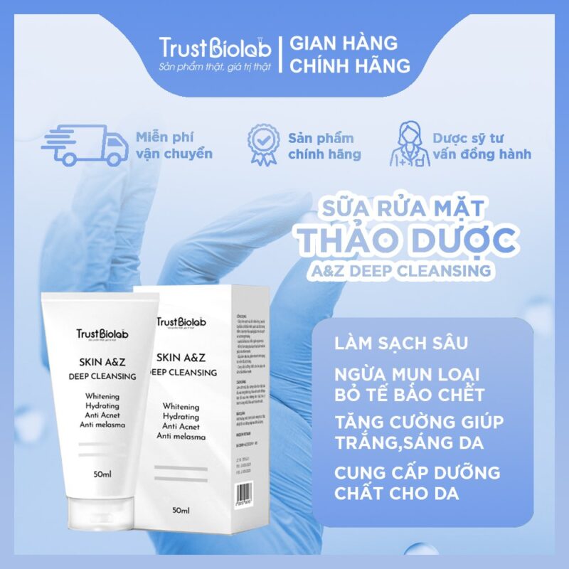 SỮA RỬA MẶT SKIN A&Z Deep Cleansing Chiết xuất 7 loại thảo dược, làm sach sâu, cân bằng da