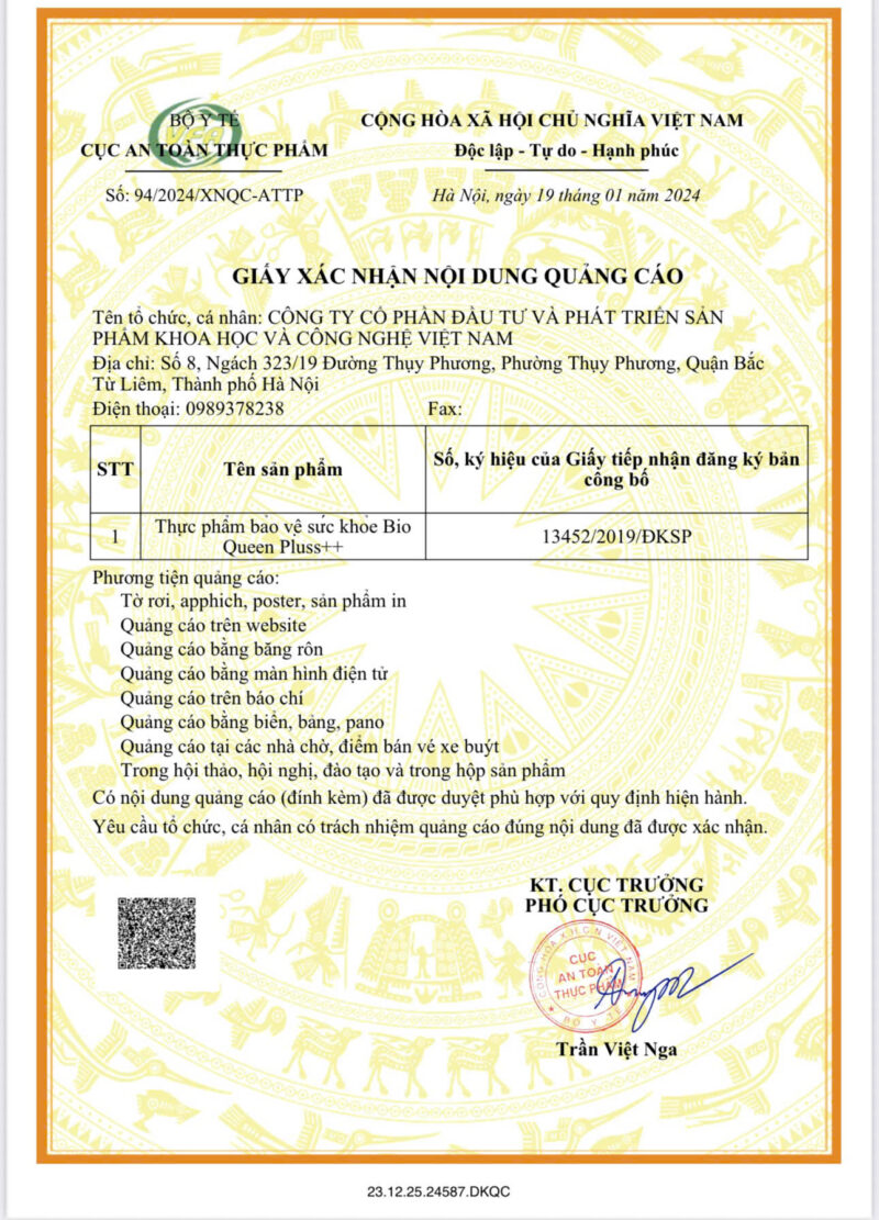Thực phẩm bảo vệ sức khỏe Bioqueen pluss++ Hỗ trợ bổ máu huyết, Hỗ trợ tăng cường sinh lý nữ, Giúp hạn chế lão hóa, làm đẹp da