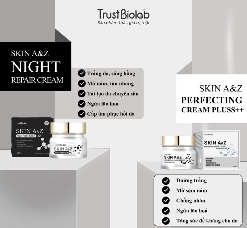 Kem dưỡng ngày Skin A&Z Perfecting cream Pluss++ Giúp làm mờ các vết nám, thâm, tàn nhang, đồi mồi, nếp nhăn và các dấu hiệu lão hóa trên da. Tăng cường dưỡng chất, giúp cải thiện độ đàn hồi của da, giúp da trông đều màu sáng hồng rạng rỡ.