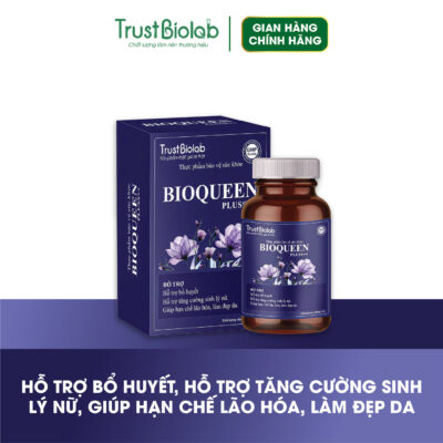 Thực phẩm bảo vệ sức khỏe Bioqueen pluss++ Hỗ trợ tăng cường sinh lý nữ cải thiện các biểu hiện do thiếu hụt nội tiết tố nữ; Hỗ trợ bổ máu huyết; Giúp hạn chế lão hóa, làm đẹp da
